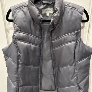 Gray puffy vest